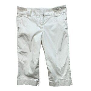 J. Crew Womens Chino Capri Pants Size 8 White Favorite Fit Stretch Casual Pocket